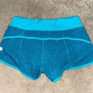 RARE turquoise lululemon speed up 2.5 shorts